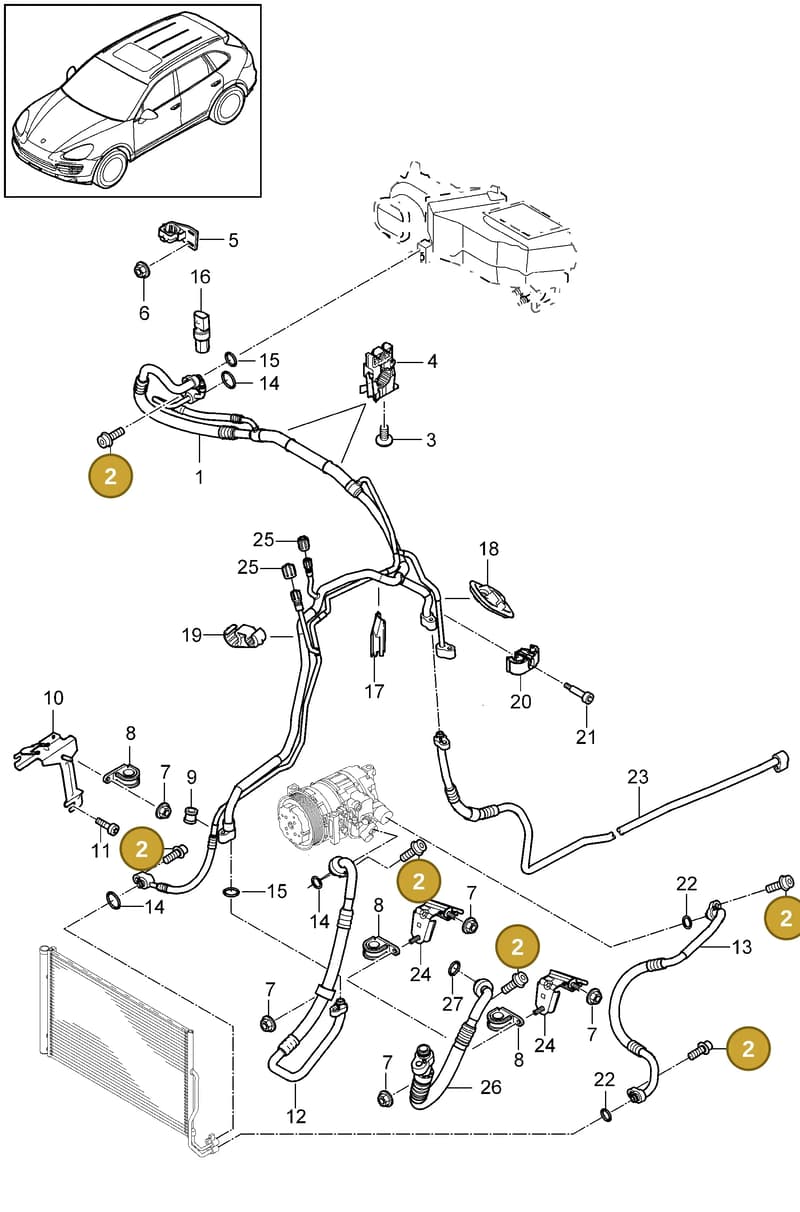 95881674420 — Porsche Cayenne (2010-2018) diagram p37813060, position 2