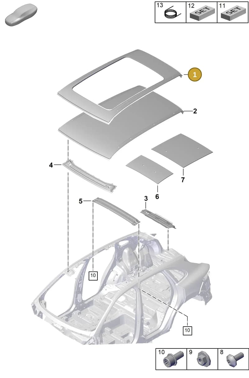 95881701720GRV — Porsche Cayenne Hybrid Coupe (2023-) diagram p60801450, position 1