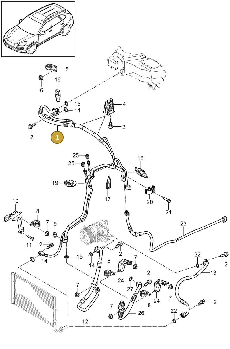 95882074150 — Porsche Cayenne (2010-2018) diagram p37813060, position 1