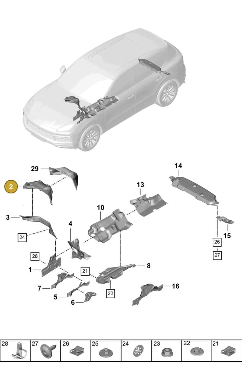 95882199000 — Porsche Cayenne (2017-2023) diagram p51801080, position 2