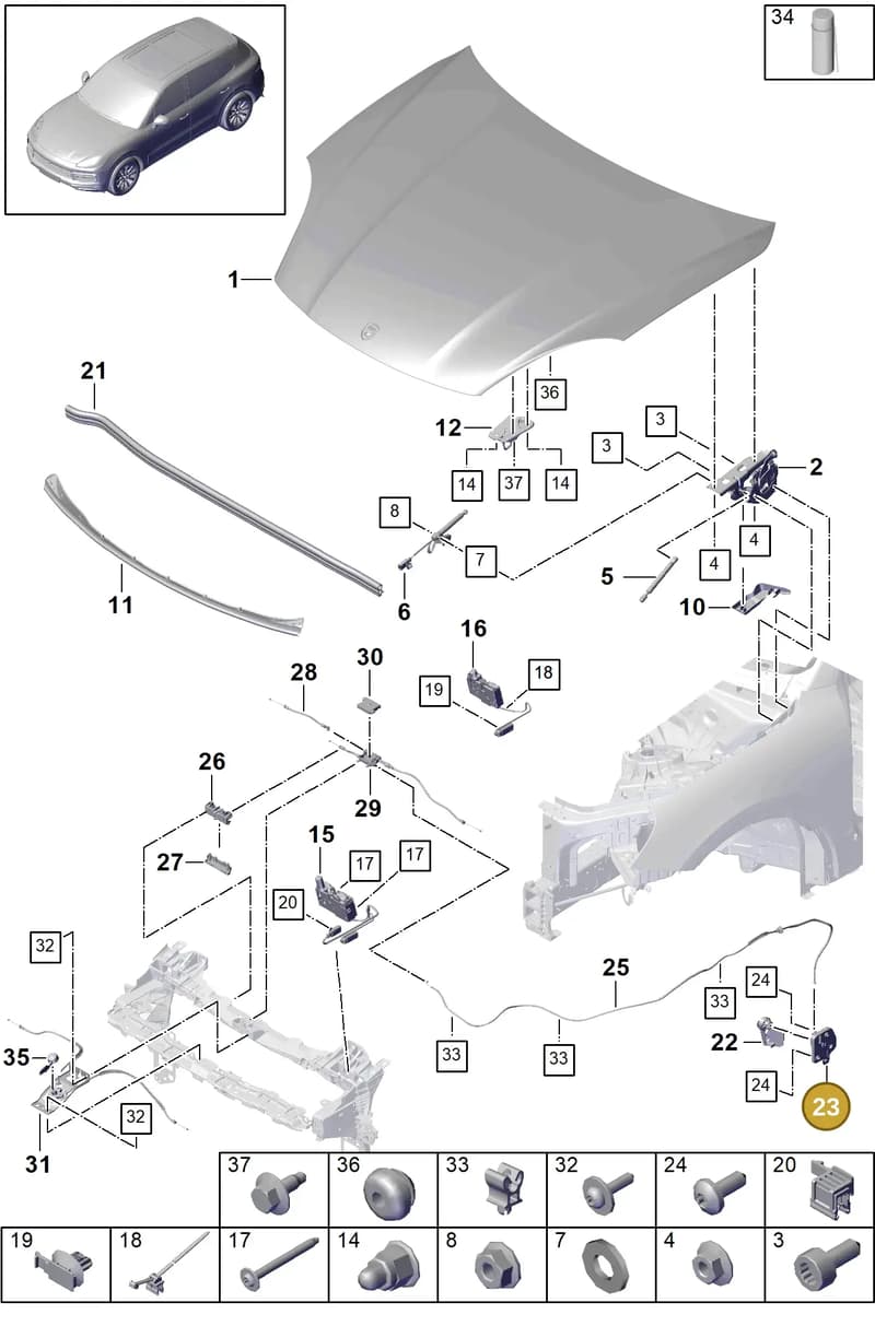 95882363300 — Porsche Cayenne (2017-2023) diagram p51803000, position 23
