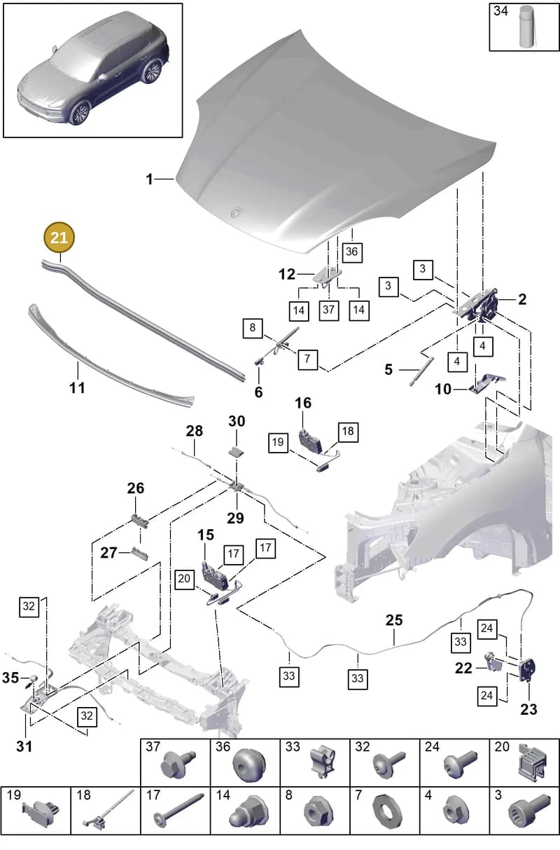 95882372300 — Porsche Cayenne (2017-2023) diagram p51803000, position 21