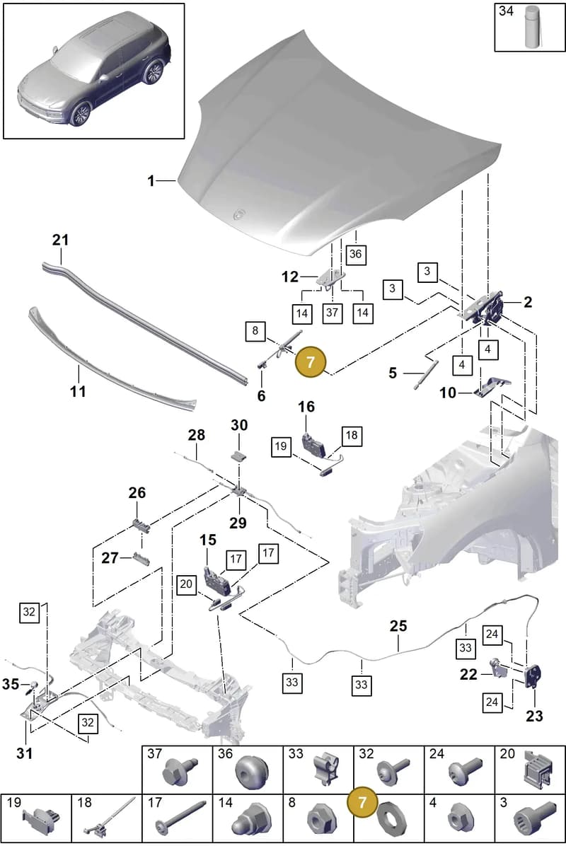 958823739 — Porsche Cayenne (2017-2023) diagram p51803000, position 7
