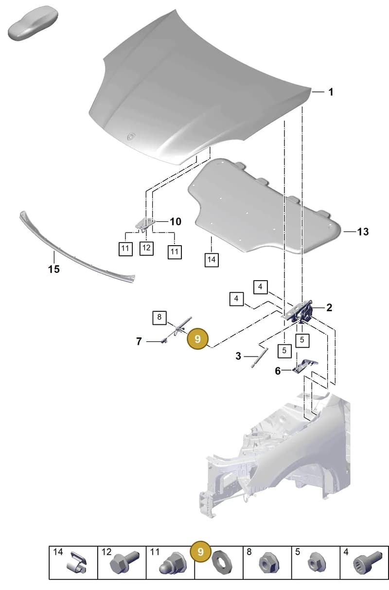 958823739 — Porsche Cayenne Coupe (2023-2023) diagram p60803000, position 9