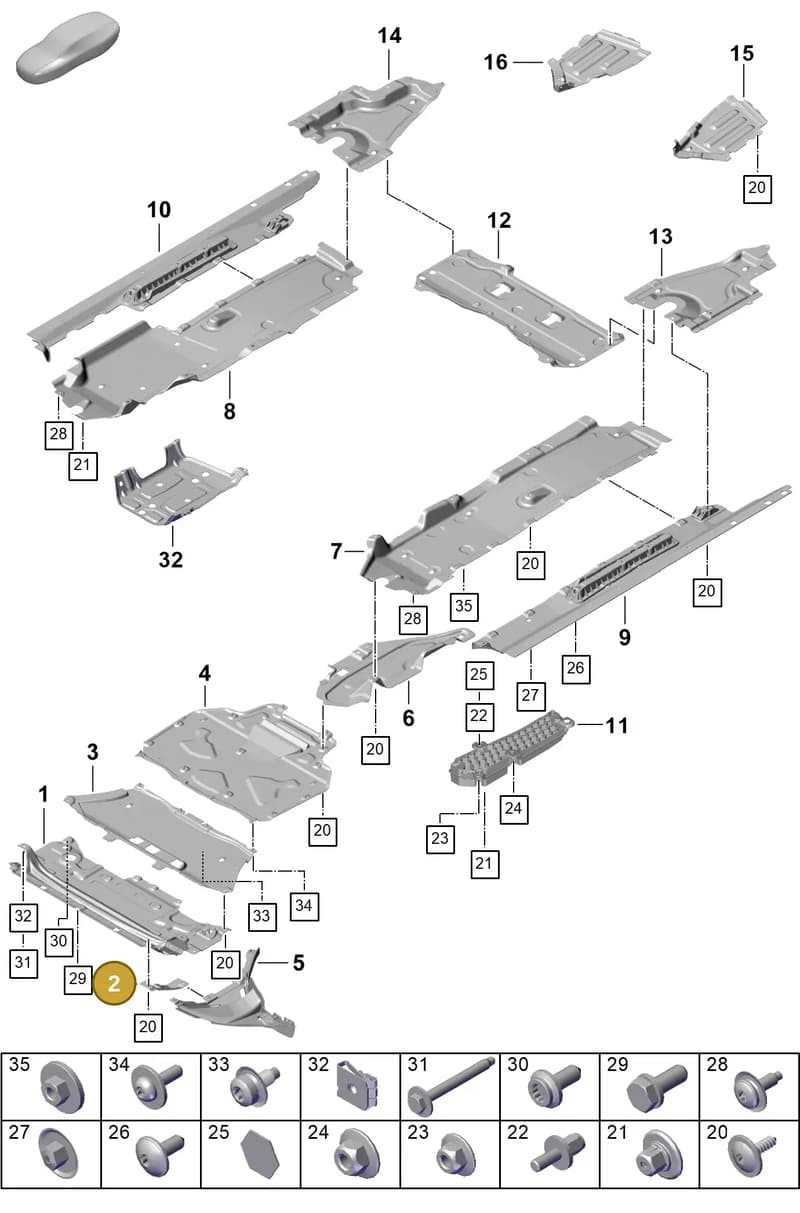 95882527100 — Porsche Cayenne Coupe (2023-2023) diagram p60801700, position 2
