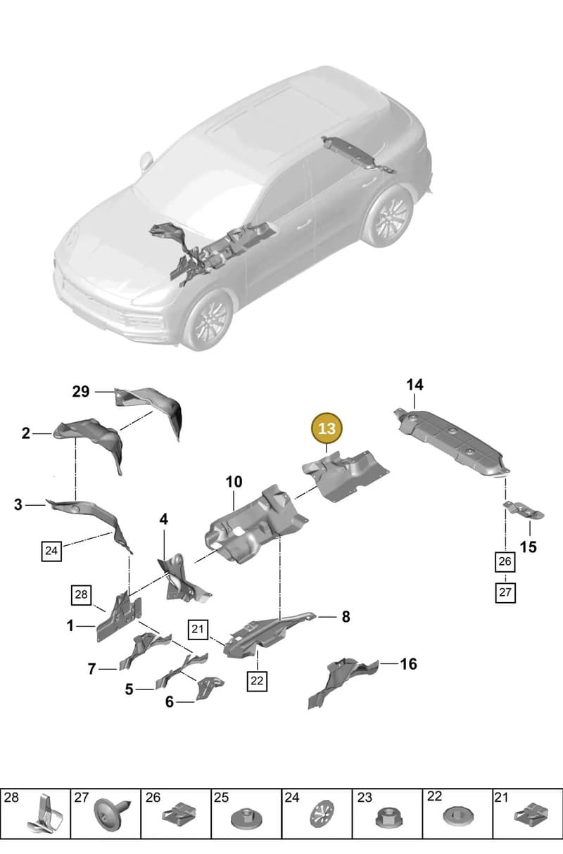 95882569210 — Porsche Cayenne (2017-2023) diagram p51801080, position 13