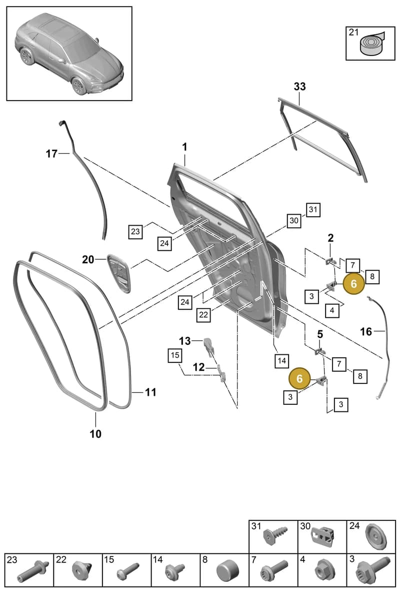 95883140400 — Porsche Cayenne (2017-2023) diagram p51804015, position 6