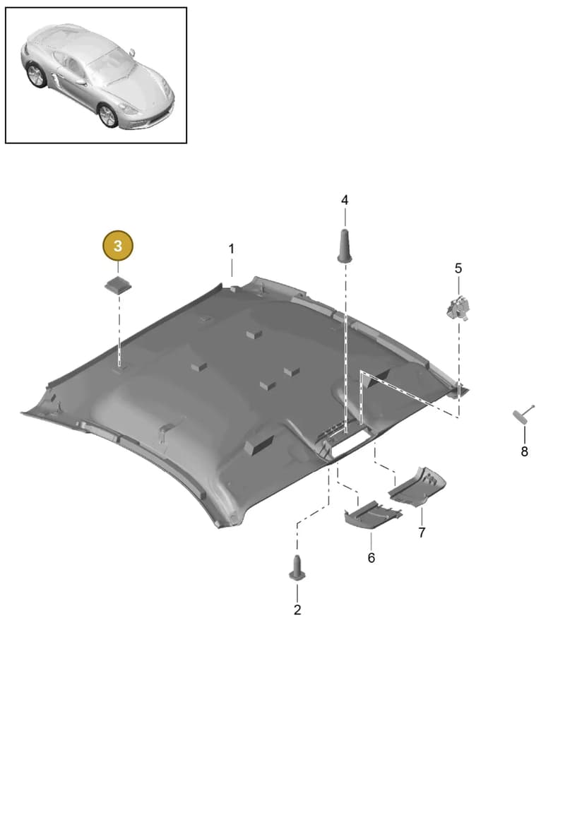 958867300 — Porsche Cayman (2016-2019) diagram p50807008, position 3