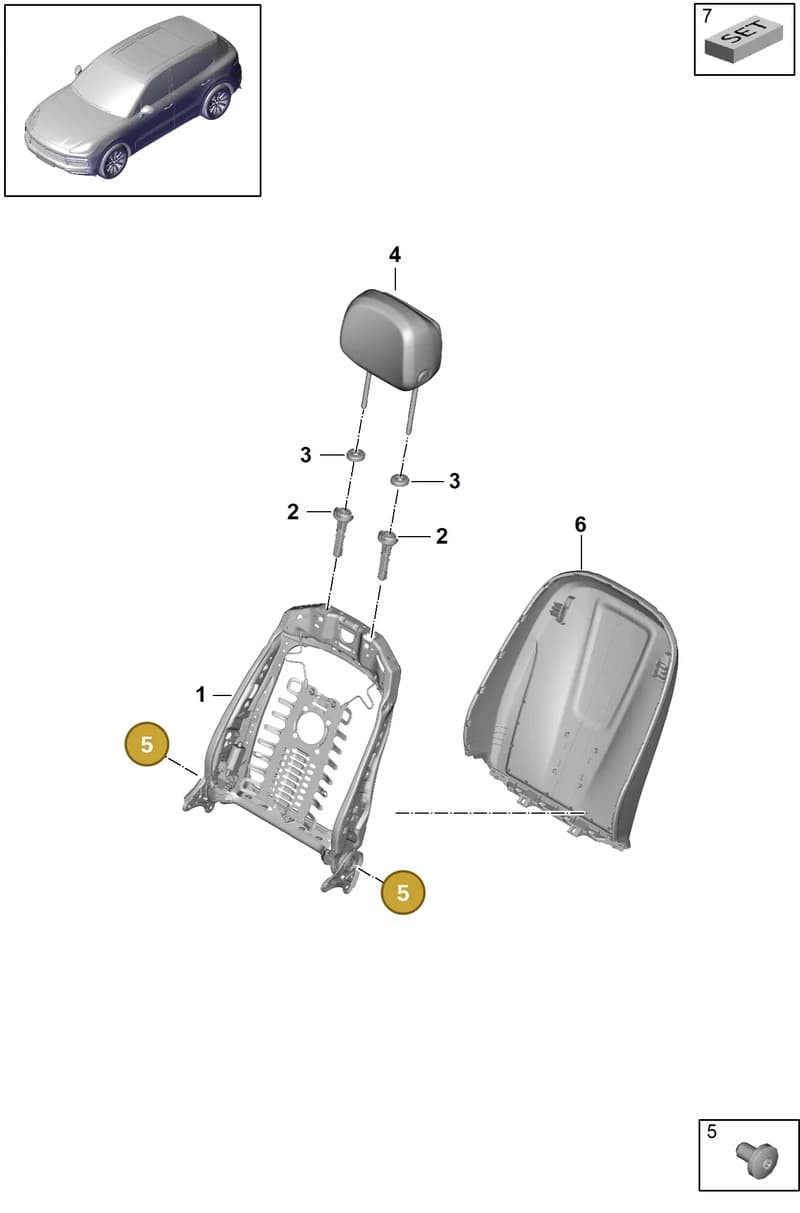 95888154500 — Porsche Cayenne (2017-2023) diagram p51817010, position 5