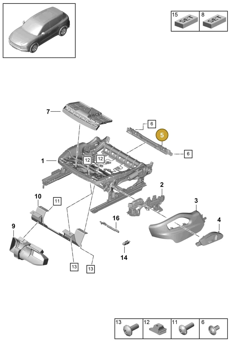 95888154500 — Porsche Cayenne (2017-2023) diagram p51817070, position 5