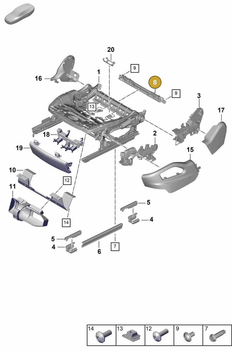 95888154500 — Porsche Cayenne Coupe (2023-2023) diagram p60817100, position 8