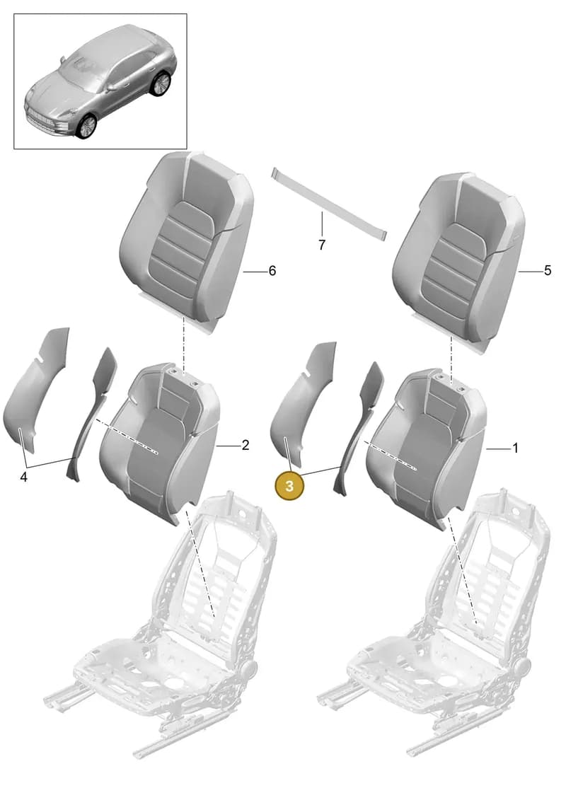 95888169500 — Porsche Macan (2018-2022) diagram p52817320, position 3