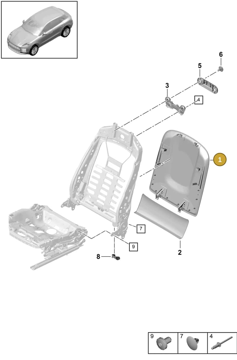 958881989BDF2 — Porsche Macan (2018-2022) diagram p52817030, position 1