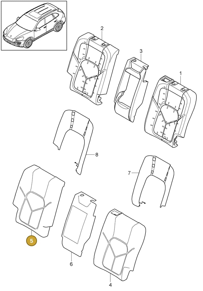 958885806BHEB — Porsche Cayenne (2010-2018) diagram p37817050, position 5