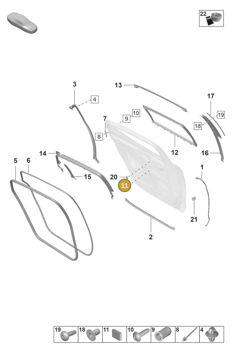 958899211 — Porsche Panamera (2020-2023) diagram p58804260, position 11