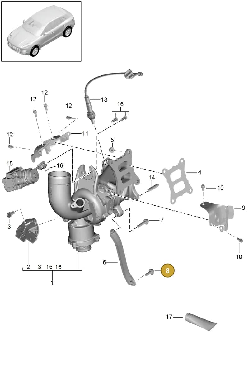 95890608800 — Porsche Macan (2013-2018) diagram p44202030, position 8