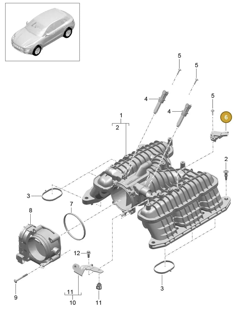 95890628310 — Porsche Macan (2013-2018) diagram p44107060, position 6