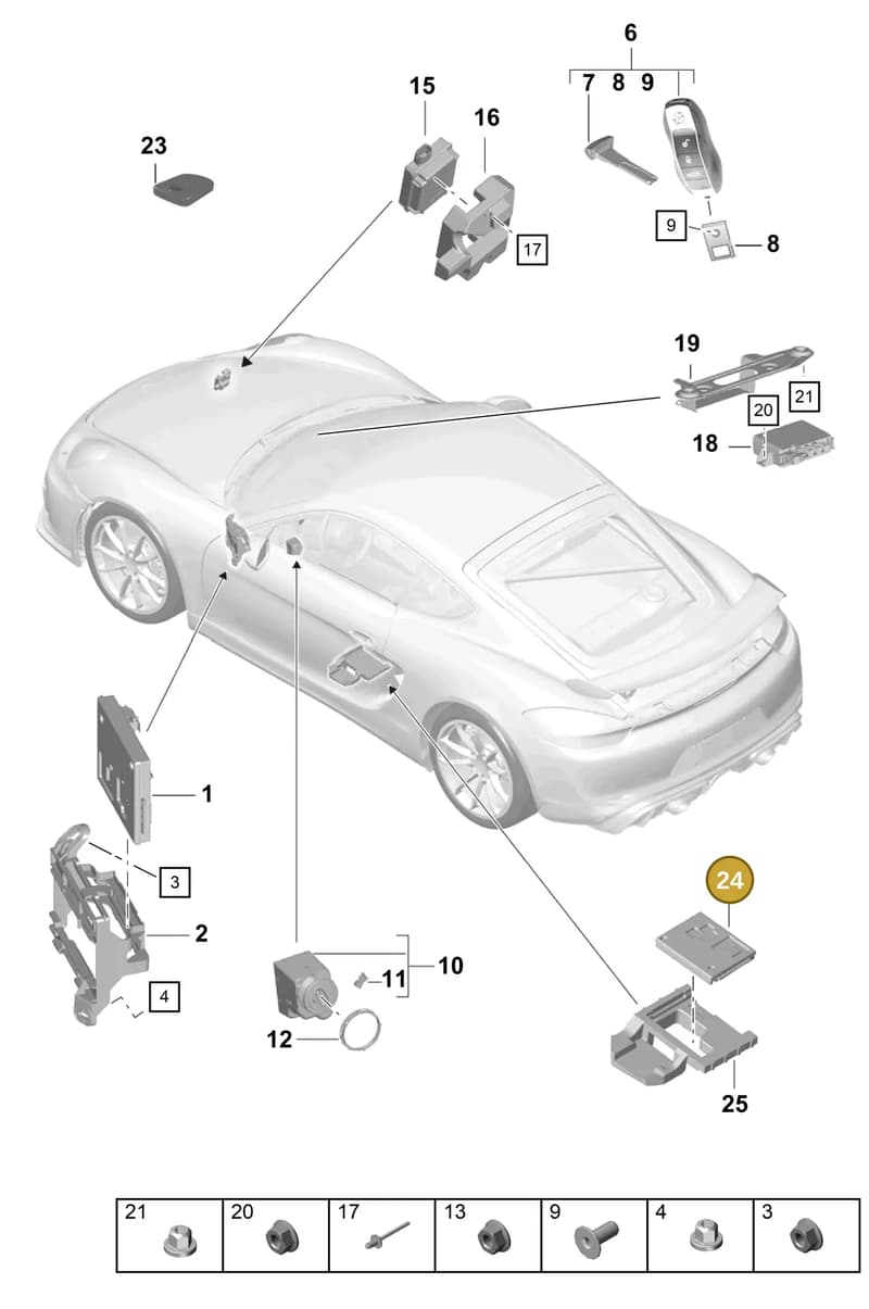 958907279D — Porsche Cayman (2019-2022) diagram p55901040, position 24