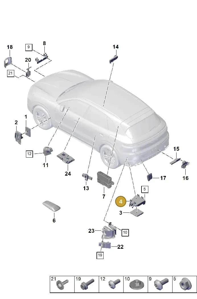95890736800 — Porsche Cayenne Coupe (2023-2023) diagram p60901300, position 4