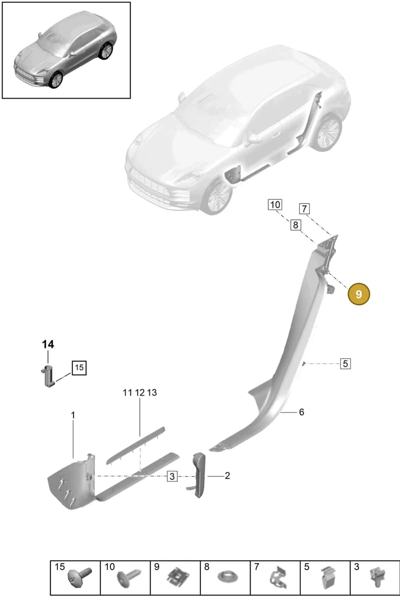 958919341 — Porsche Macan (2018-2022) diagram p52000191, position 9