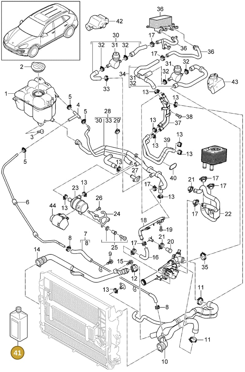 958919523 — Porsche Cayenne (2010-2018) diagram p37105040, position 41
