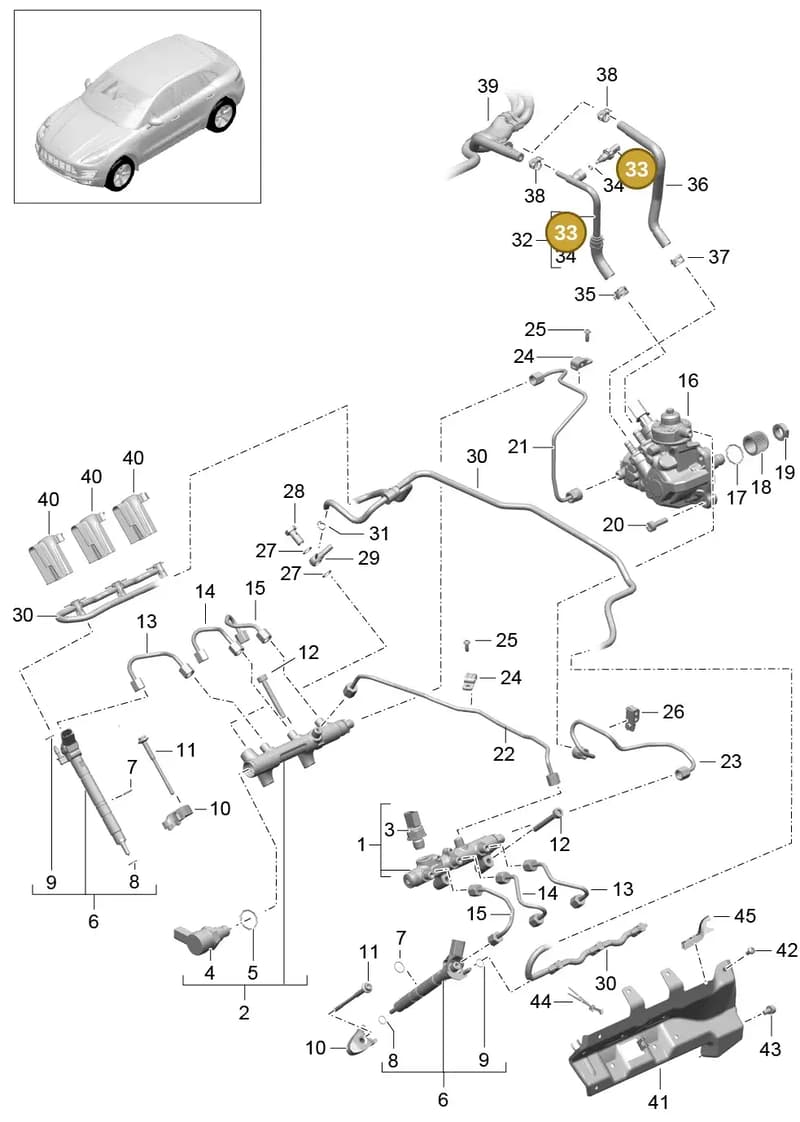 958919523 — Porsche Macan (2013-2018) diagram p44107040, position 33