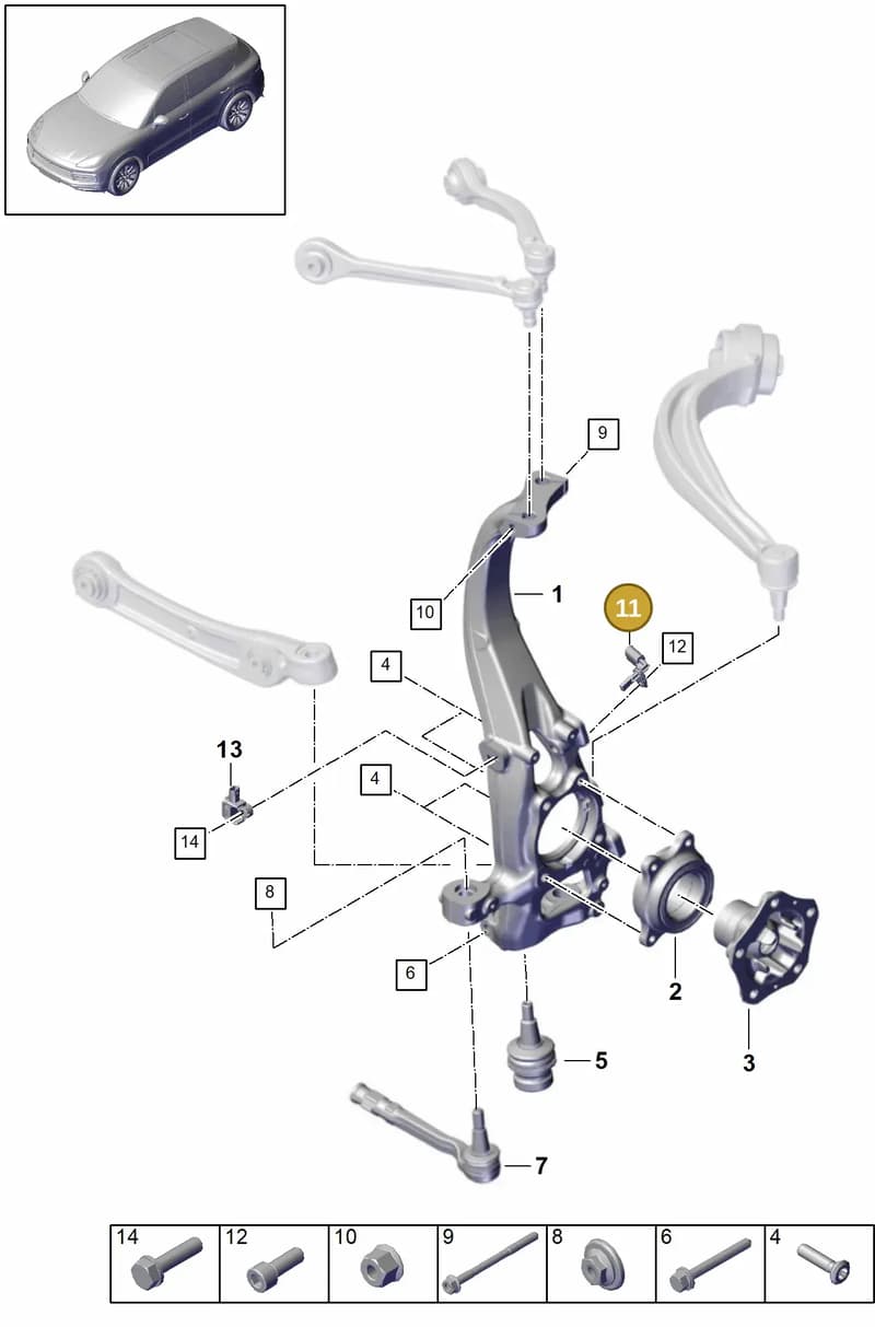 958927807 — Porsche Cayenne (2017-2023) diagram p51401020, position 11