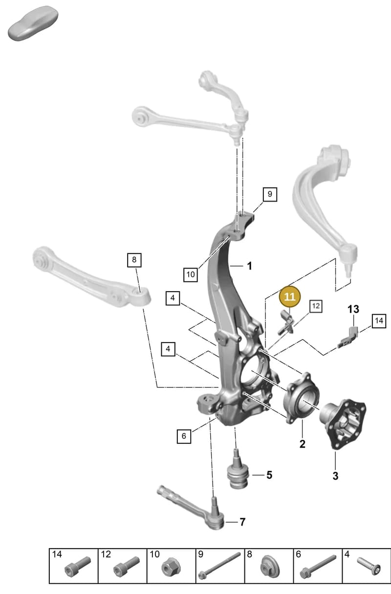 958927807 — Porsche Cayenne Coupe (2023-2023) diagram p60401020, position 11