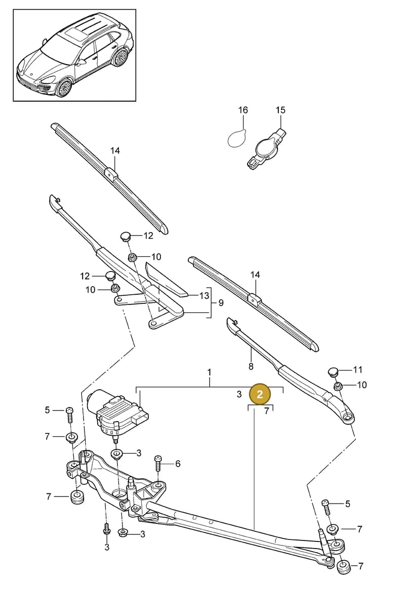958955601 — Porsche Cayenne (2010-2018) diagram p37904000, position 2