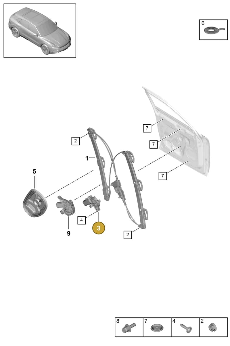95895980100 — Porsche Cayenne (2017-2023) diagram p51804060, position 3