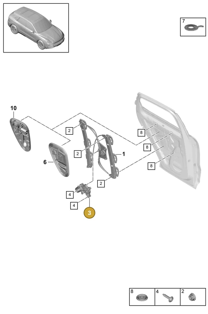 95895980100 — Porsche Cayenne (2017-2023) diagram p51804075, position 3