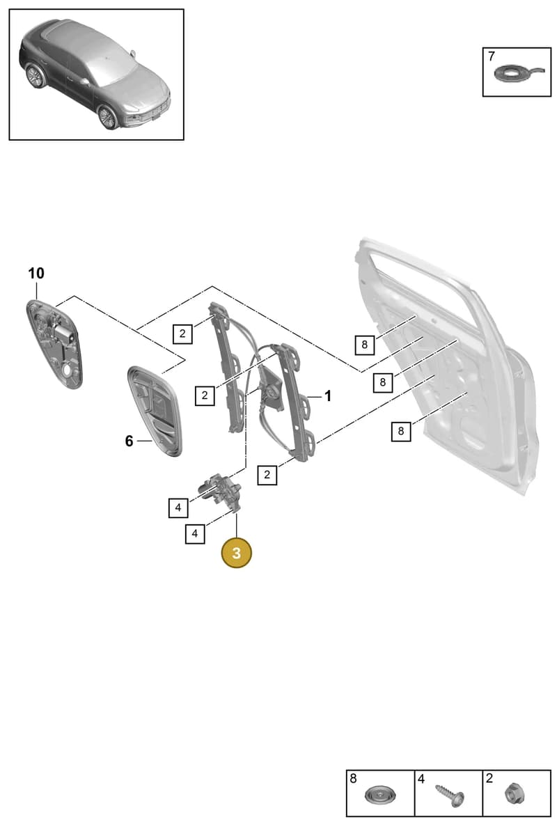 95895980100 — Porsche Cayenne (2017-2023) diagram p51804080, position 3