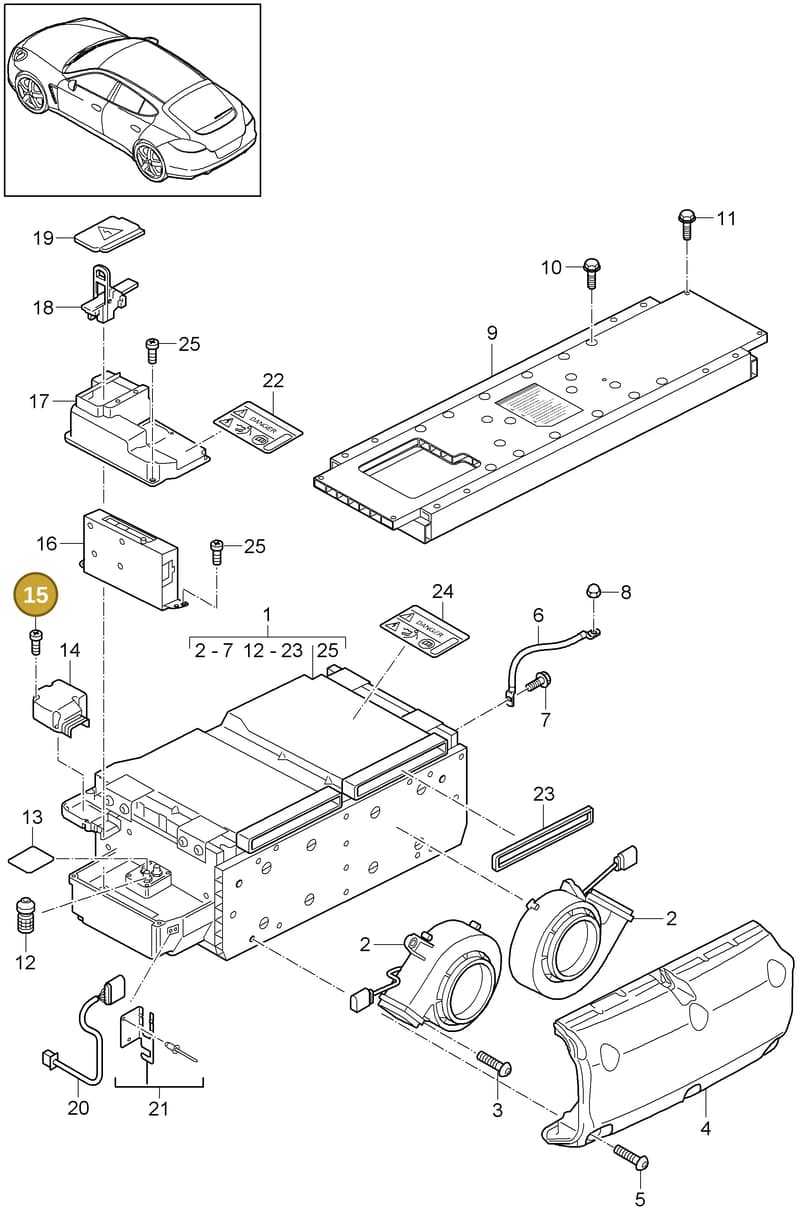958971221E — Porsche Cayenne (2010-2018) diagram p35901040, position 15
