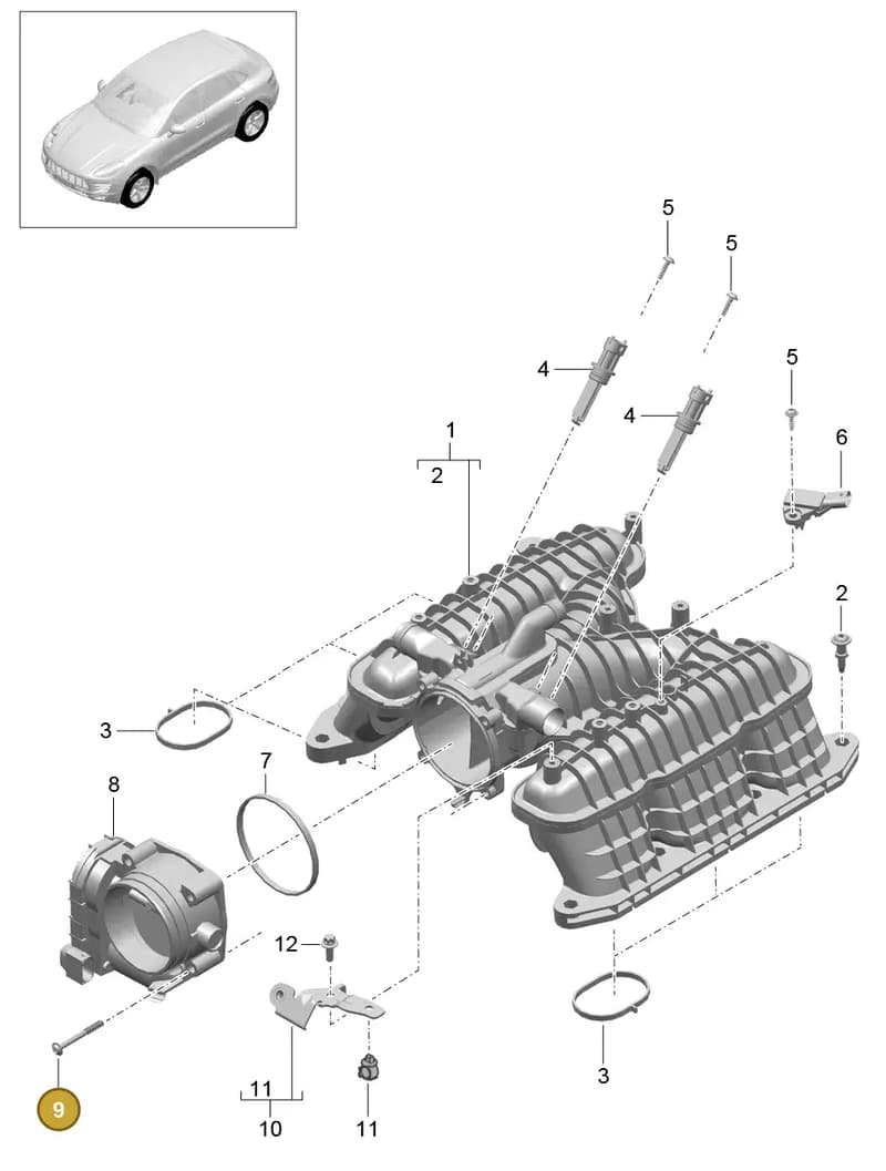 95897149700 — Porsche Macan (2013-2018) diagram p44107060, position 9