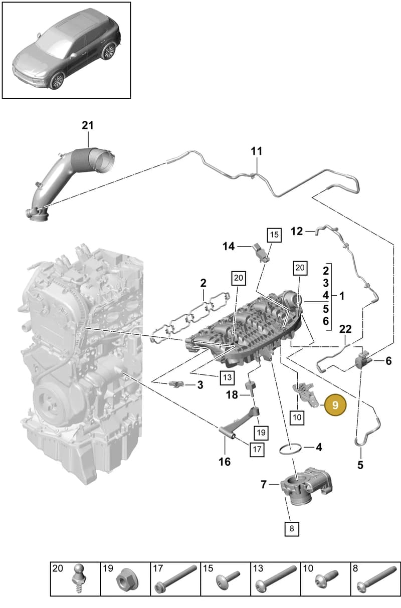 95897149700 — Porsche Cayenne (2017-2023) diagram p51107050, position 9