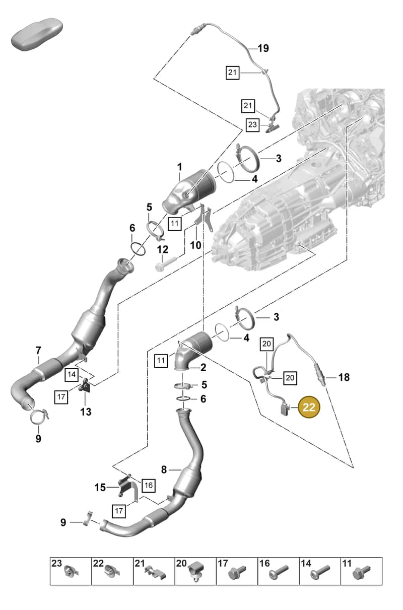 95897183000 — Porsche Panamera (2020-2023) diagram p58202210, position 22
