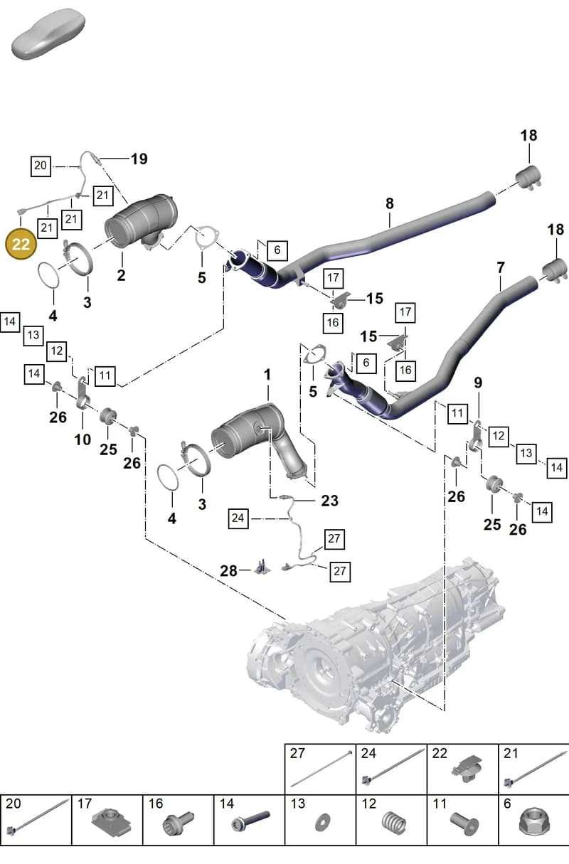 95897183000 — Porsche Cayenne Coupe (2023-2023) diagram p60202250, position 22