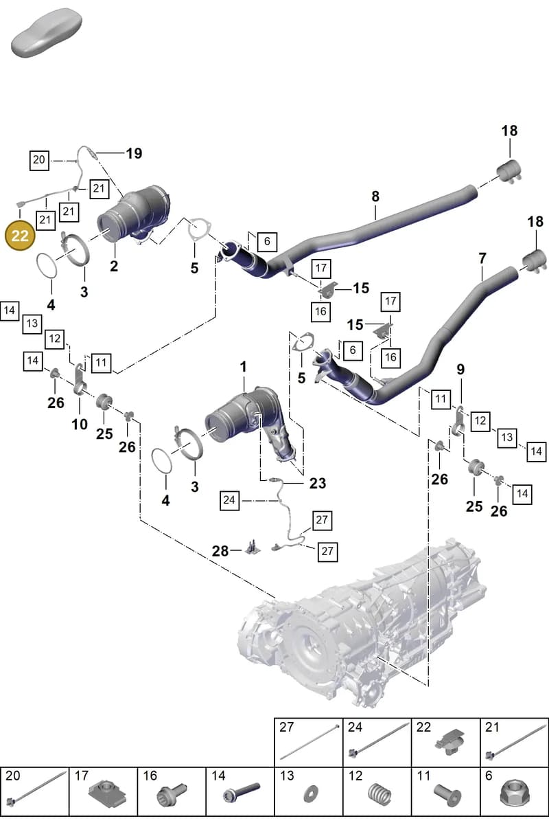 95897183000 — Porsche Cayenne Coupe (2023-2023) diagram p60202260, position 22