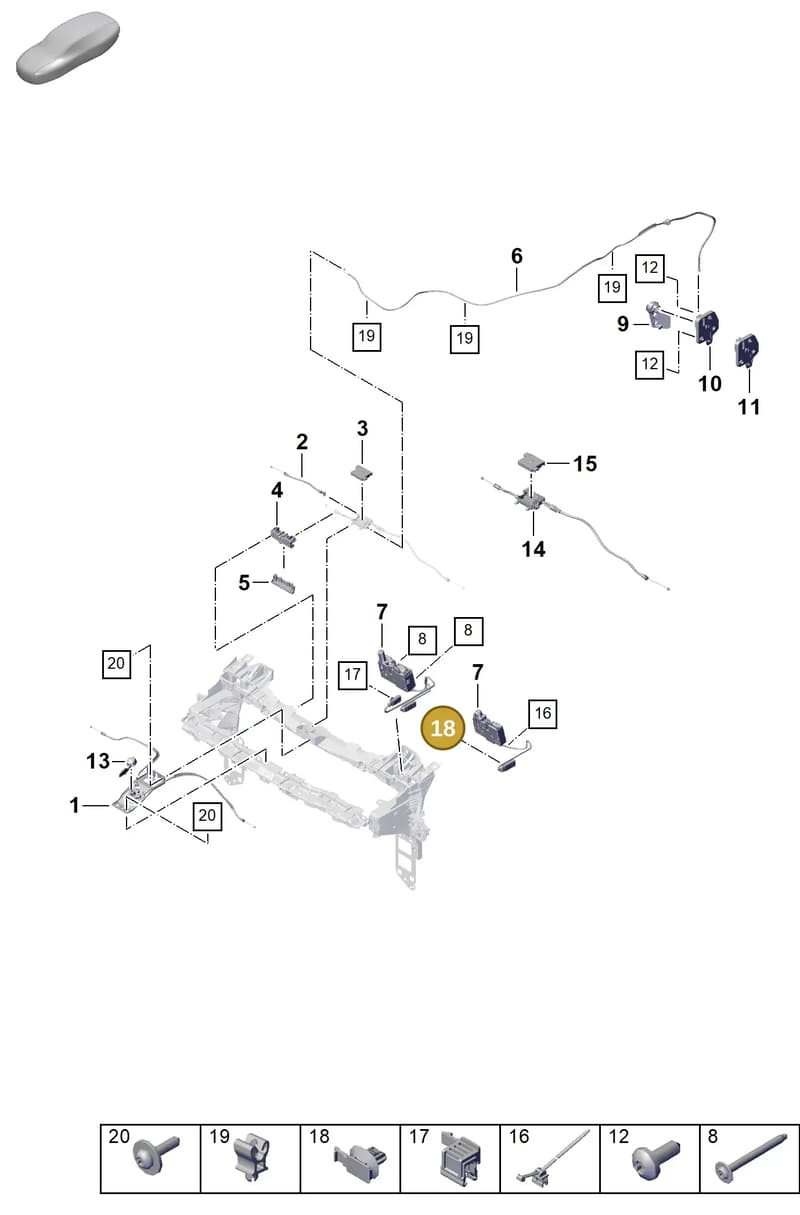 95897183000 — Porsche Cayenne Coupe (2023-2023) diagram p60803050, position 18