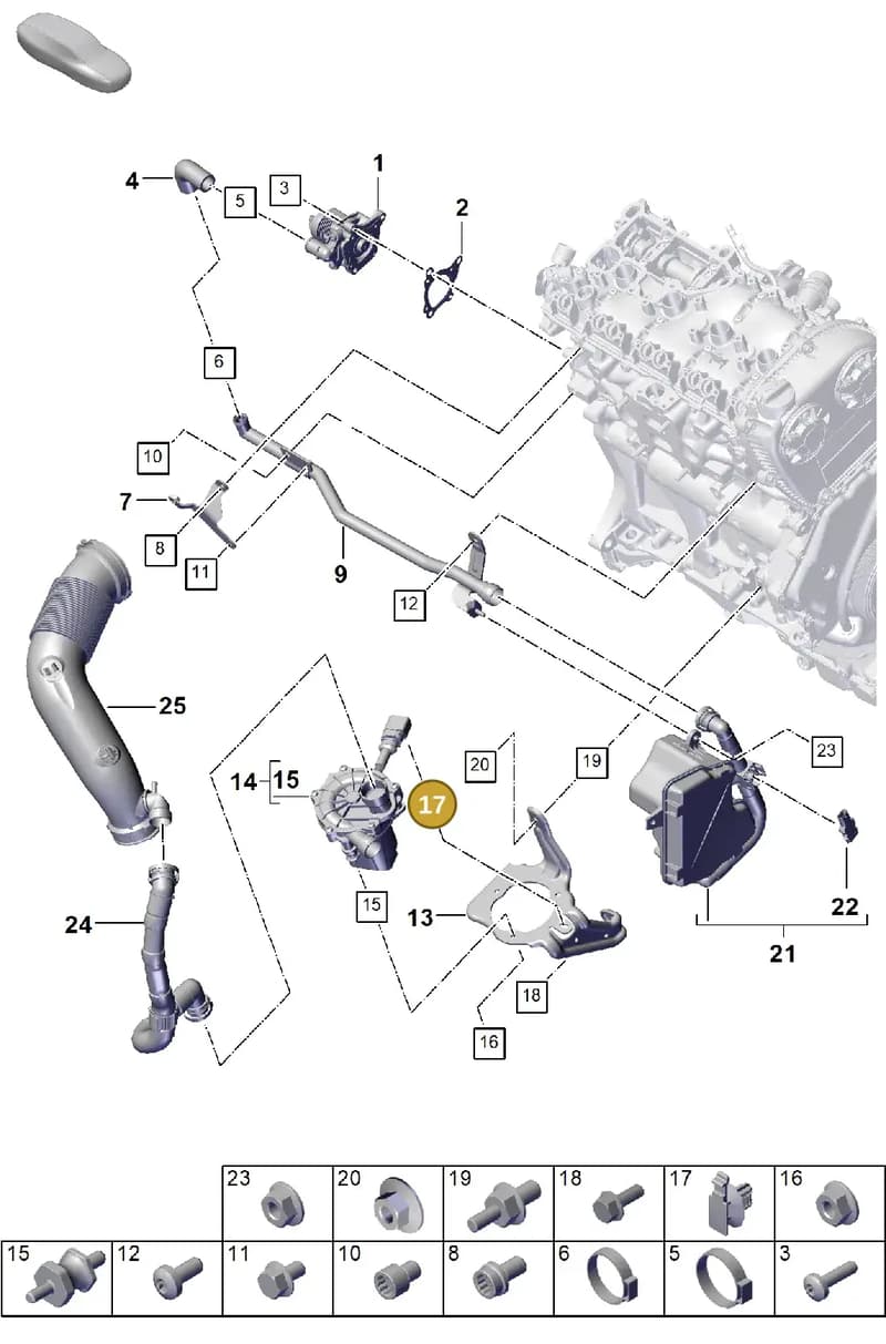 95897183000 — Porsche Cayenne Coupe (2023-2023) diagram p60108000, position 17