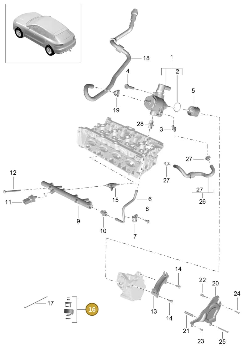 95899890702 — Porsche Macan (2013-2018) diagram p44107050, position 16