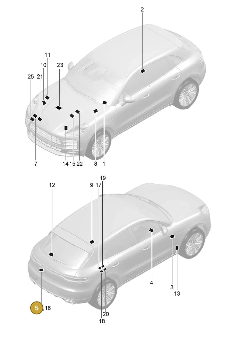 95B010004A — Porsche Macan (2018-2022) diagram p52003000, position 5