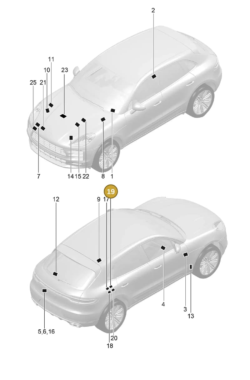 95B010013Q — Porsche Macan (2018-2022) diagram p52003000, position 19