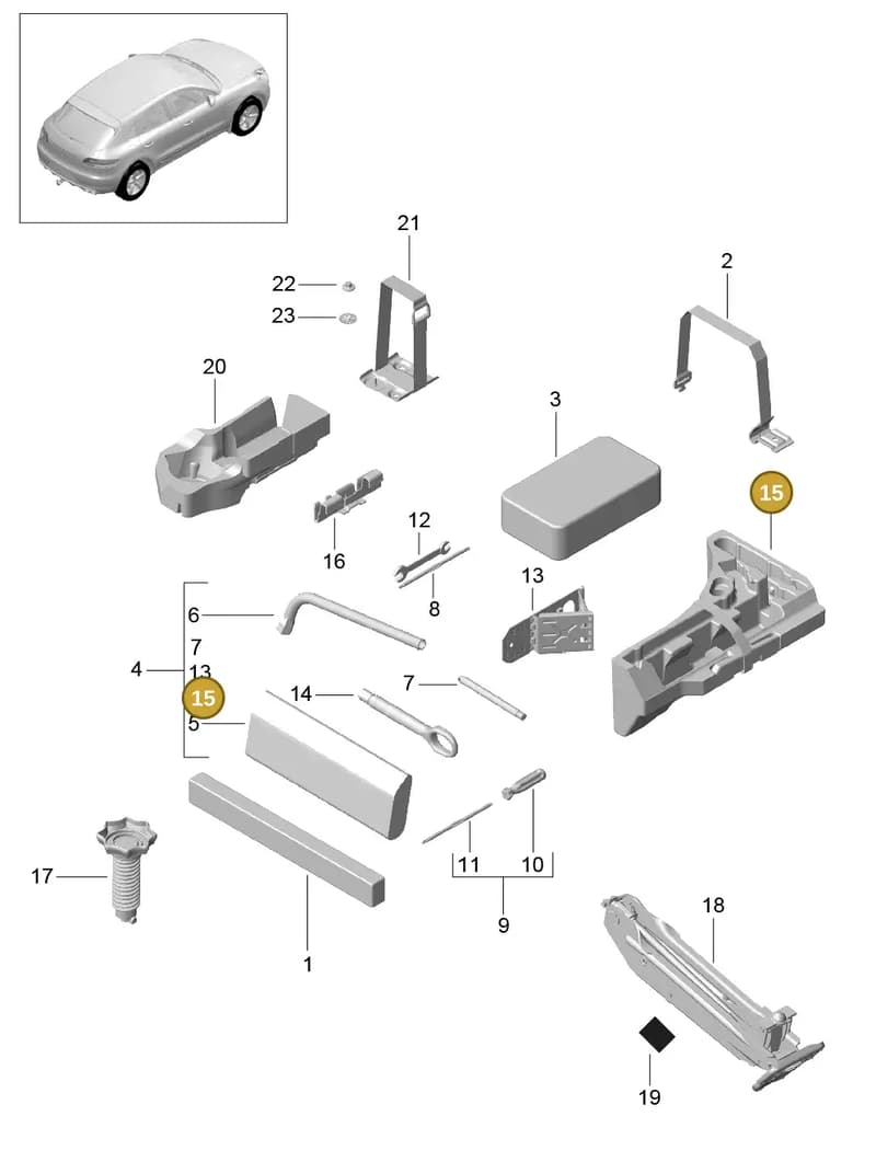 95B012109A — Porsche Macan (2013-2018) diagram p44001000, position 15