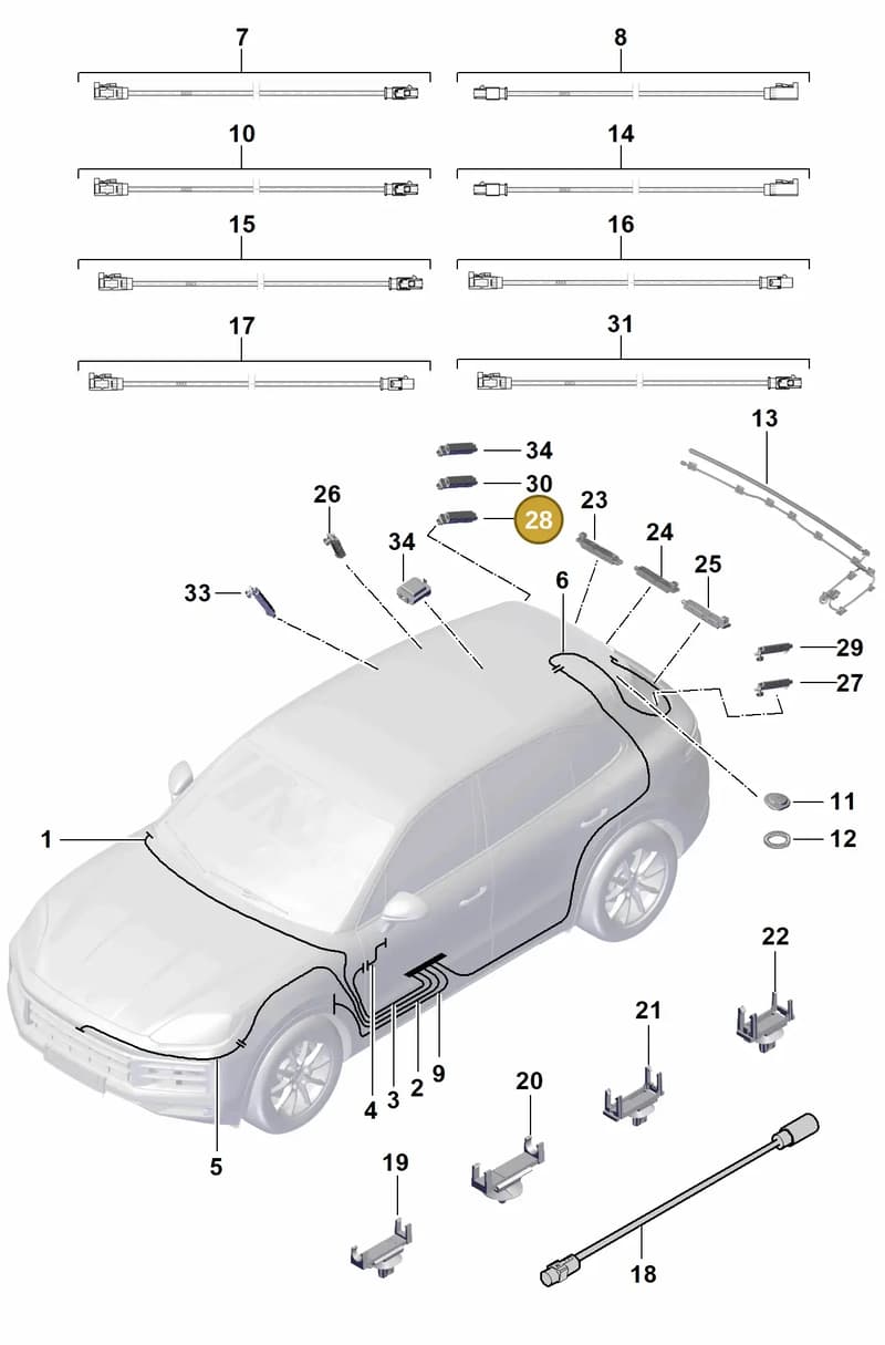 95B035225E — Porsche Cayenne Coupe (2023-2023) diagram p60912100, position 28