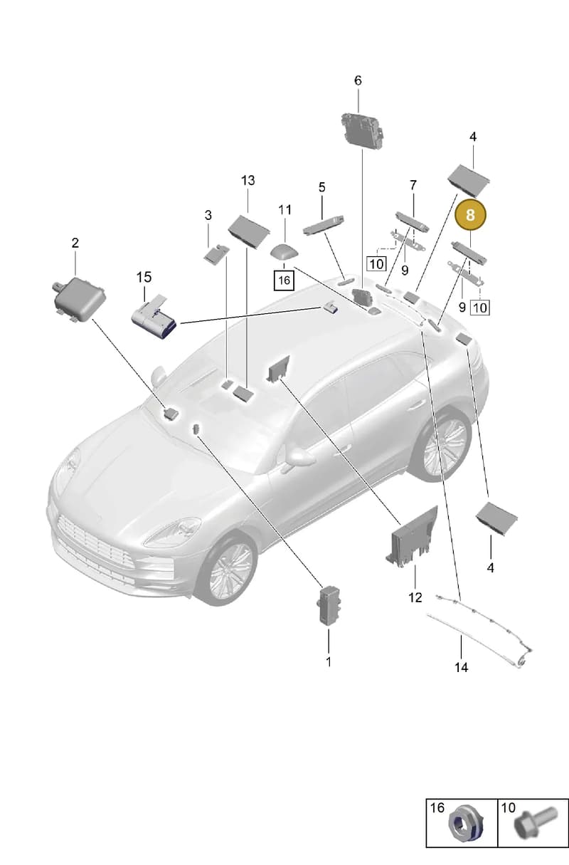 95B035225F — Porsche Macan (2018-2022) diagram p52912000, position 8