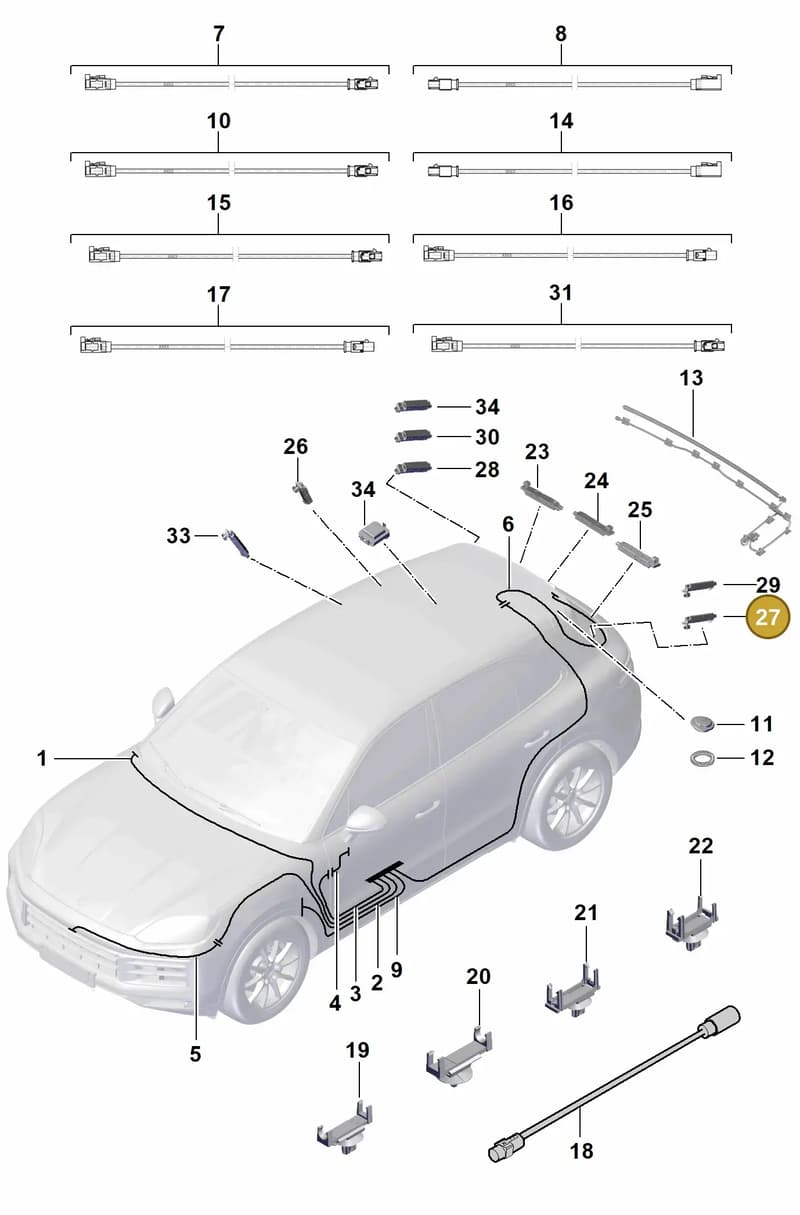 95B035225G — Porsche Cayenne Coupe (2023-2023) diagram p60912100, position 27