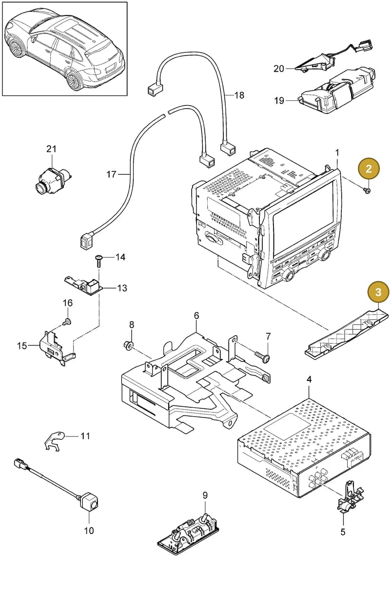 95B035225K — Porsche Cayenne (2010-2018) diagram p37911000, position 2+3
