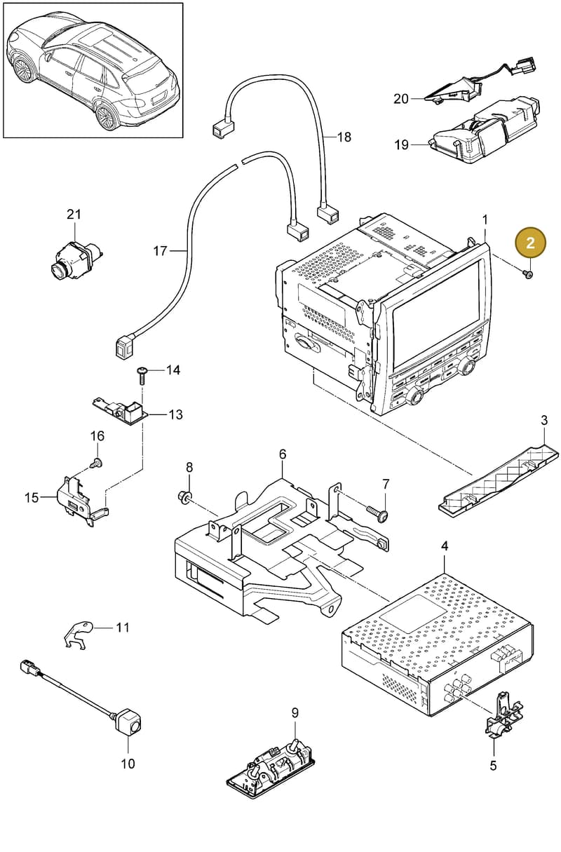 95B035225M — Porsche Cayenne (2010-2018) diagram p37911000, position 2