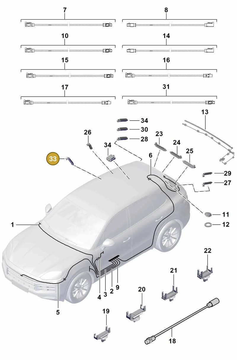 95B035225N — Porsche Cayenne Coupe (2023-2023) diagram p60912100, position 33